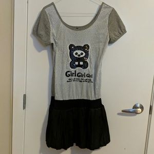 Short Dress Grey, Black & White